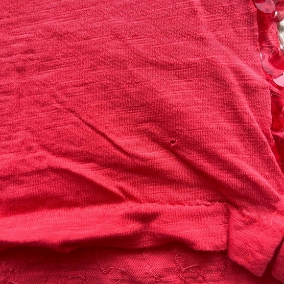 LOFT Red Sequin Short Sleeve Top - Picture 5 of 5